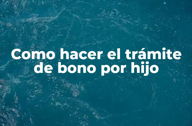 Como Hacer el Trámite de Bono por Hijo