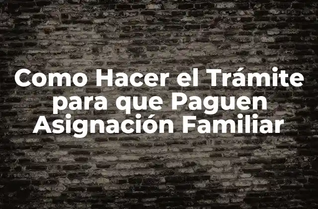 Como Hacer el Trámite para que Paguen Asignación Familiar
