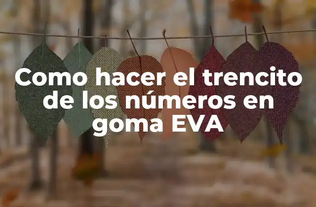 Como Hacer el Trencito de los Números en Goma Eva