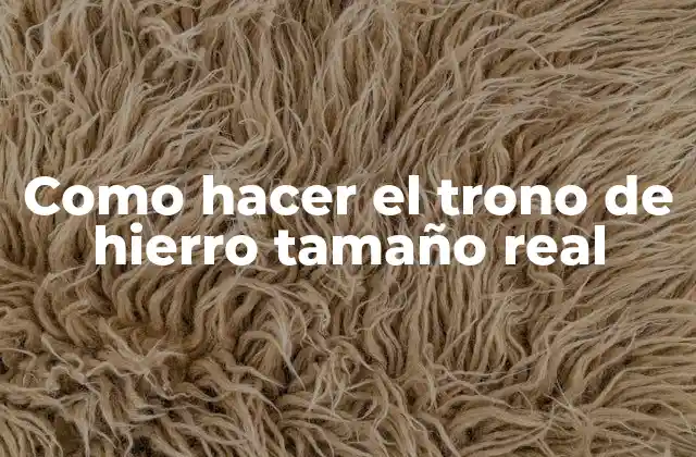 Como Hacer el Trono de Hierro Tamaño Real