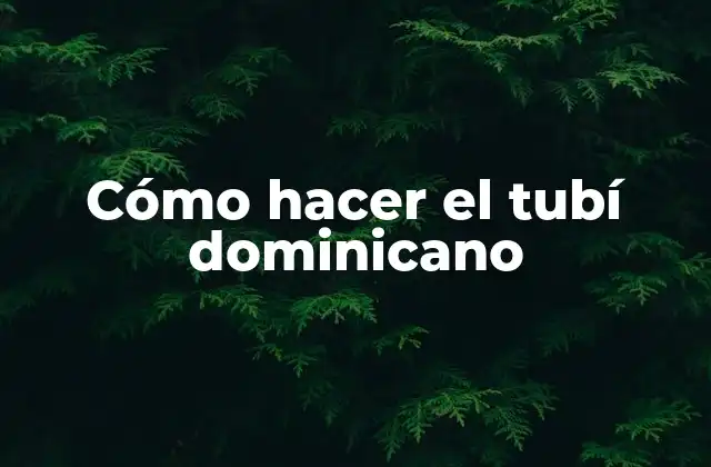 ¿Qué es el tubí dominicano?