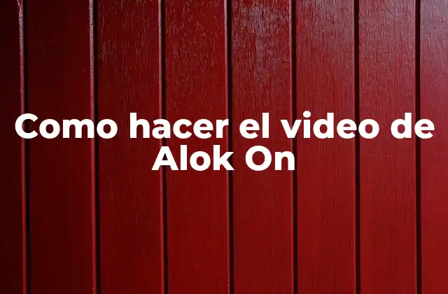 Como Hacer el Video de Alok On