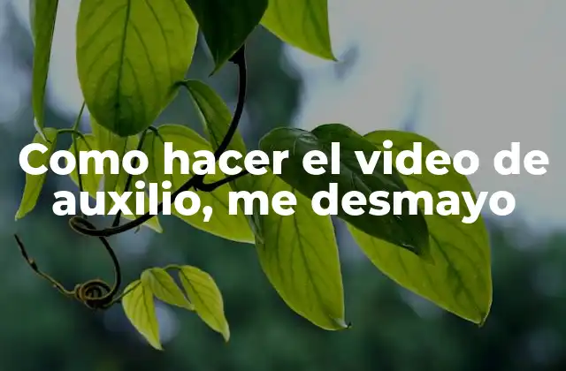 Como Hacer el Video de Auxilio, Me Desmayo