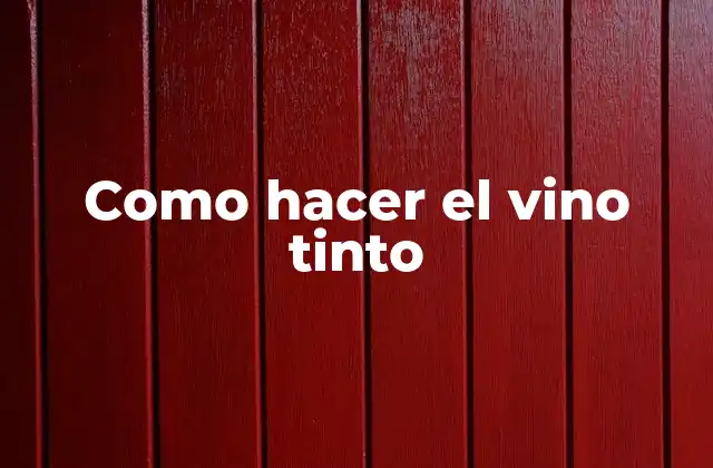 Como Hacer el Vino Tinto 2 ¿Qué es el vino tinto y para qué sirve?