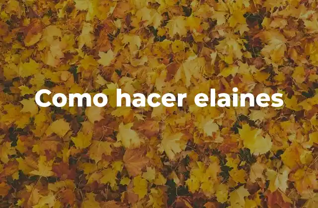 Como Hacer Elaines
