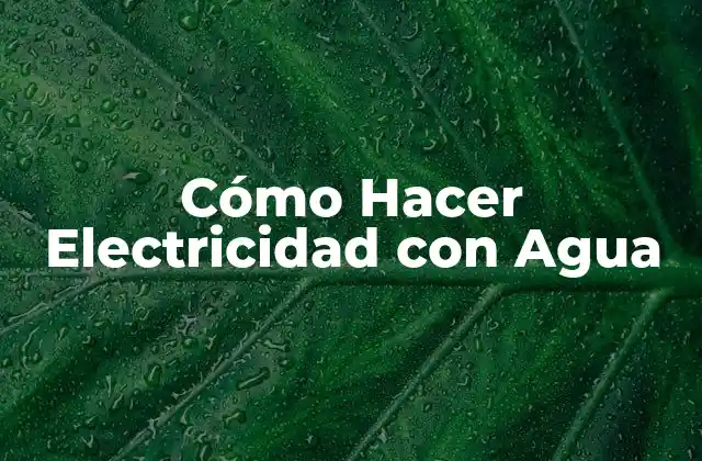 Cómo Hacer Electricidad con Agua 2 Cómo Hacer Electricidad con Agua