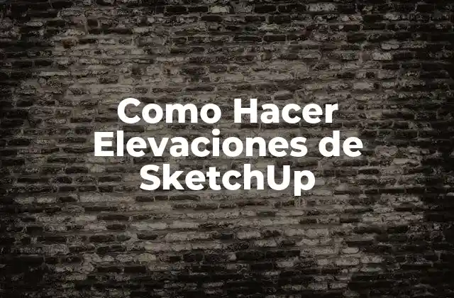 Como Hacer Elevaciones de Sketchup