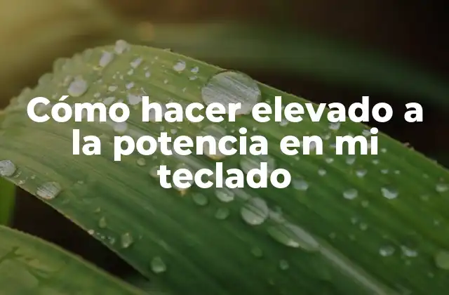 Cómo Hacer Elevado a la Potencia en Mi Teclado