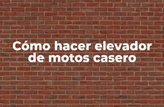 Cómo Hacer Elevador de Motos Casero