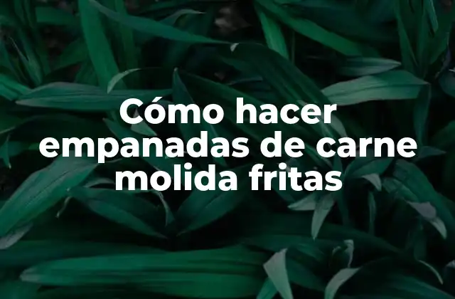 Cómo Hacer Empanadas de Carne Molida Fritas