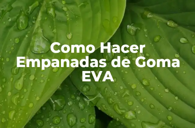 Como Hacer Empanadas de Goma Eva