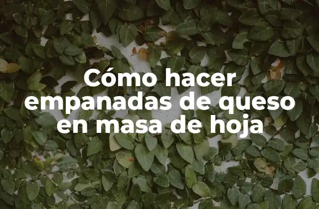 Cómo Hacer Empanadas de Queso en Masa de Hoja