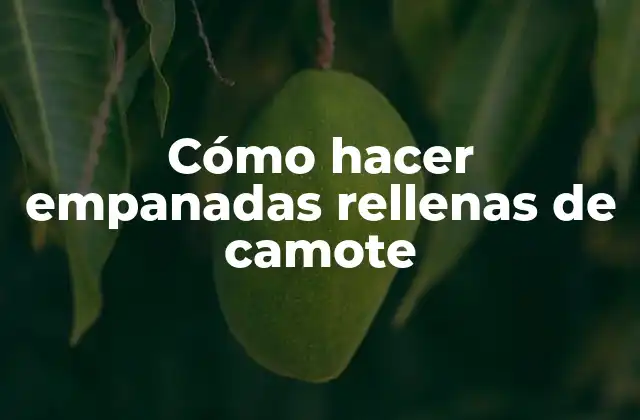 Cómo Hacer Empanadas Rellenas de Camote
