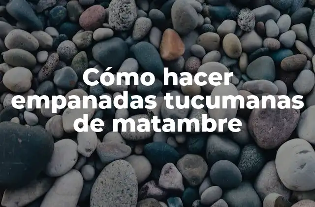 Cómo Hacer Empanadas Tucumanas de Matambre