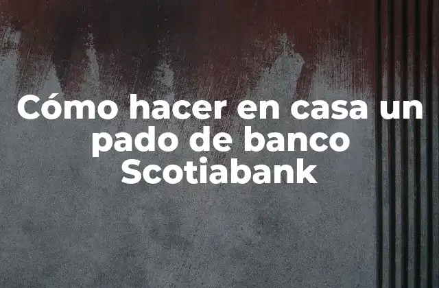 Cómo Hacer en Casa un Pado de Banco Scotiabank