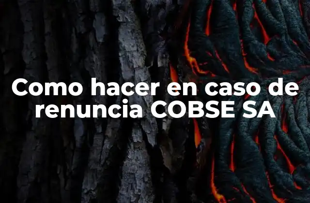 Como Hacer en Caso de Renuncia Cobse Sa