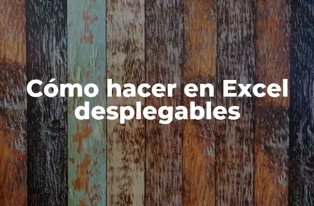 Cómo Hacer en Excel Desplegables
