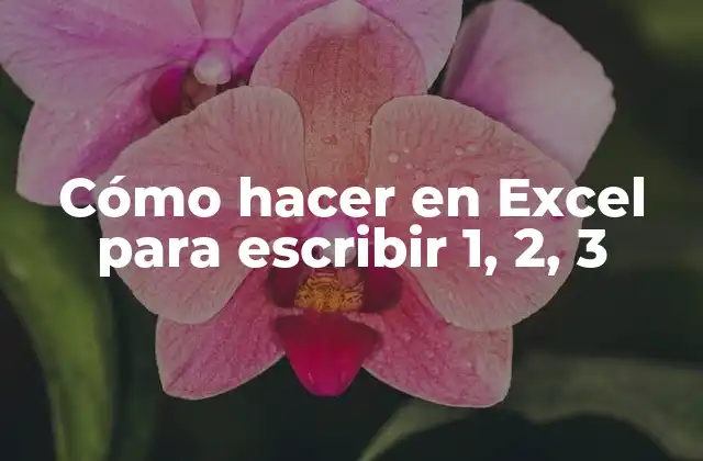 Cómo Hacer en Excel para Escribir 1, 2, 3