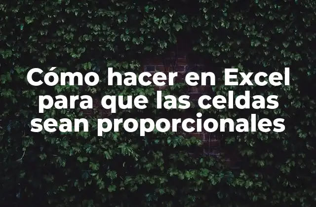 Cómo Hacer en Excel para que las Celdas Sean Proporcionales