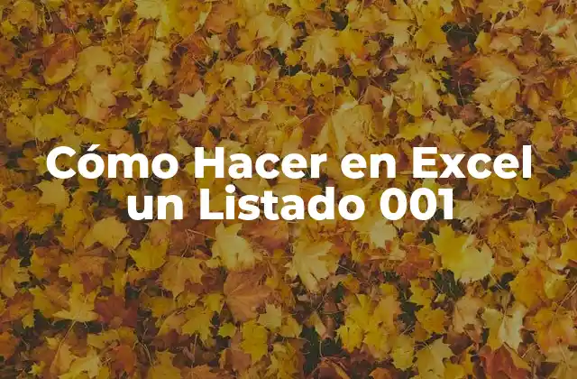 Cómo Hacer en Excel un Listado 001