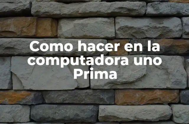 Como Hacer en la Computadora Uno Prima