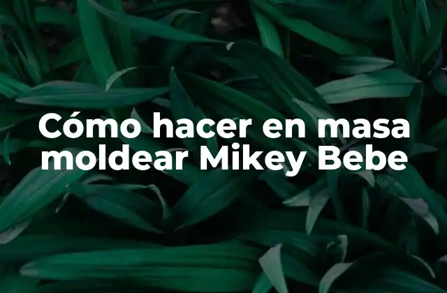 Cómo Hacer en Masa Moldear Mikey Bebe