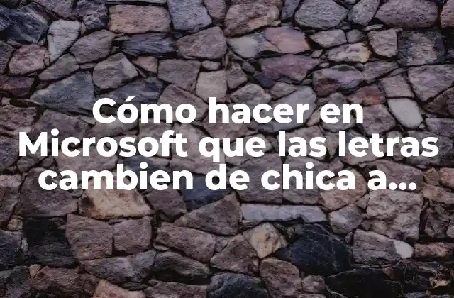 Cómo Hacer en Microsoft que las Letras Cambien de Chica a Grande
