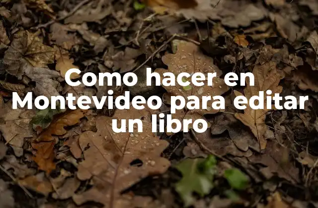 Como Hacer en Montevideo para Editar un Libro 2 Edición de un libro