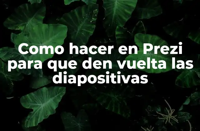 Como Hacer en Prezi para que Den Vuelta las Diapositivas