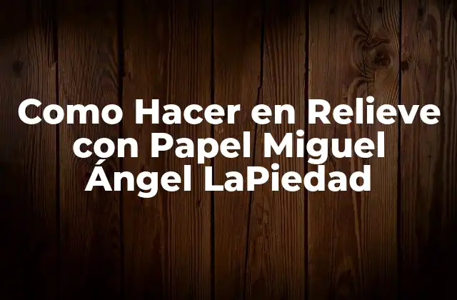 Como Hacer en Relieve con Papel Miguel Ángel Lapiedad