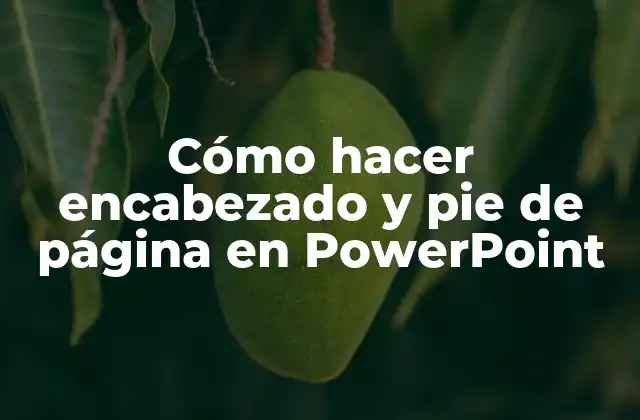 Cómo Hacer Encabezado y Pie de Página en Powerpoint