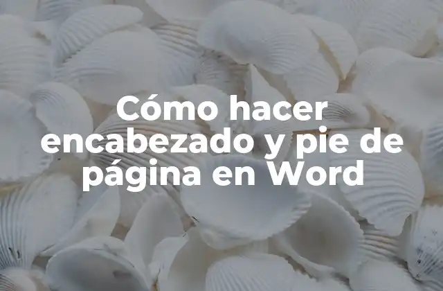 Cómo Hacer Encabezado y Pie de Página en Word