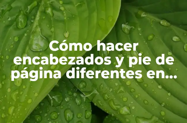 Cómo Hacer Encabezados y Pie de Página Diferentes en Word