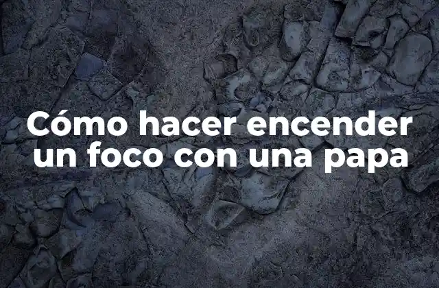Cómo Hacer Encender un Foco con una Papa