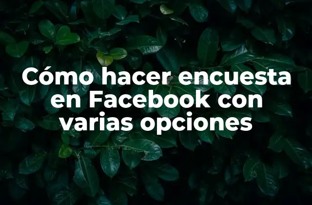 Cómo Hacer Encuesta en Facebook con Varias Opciones