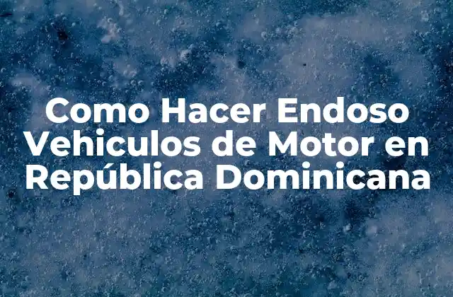 Como Hacer Endoso Vehiculos de Motor en República Dominicana