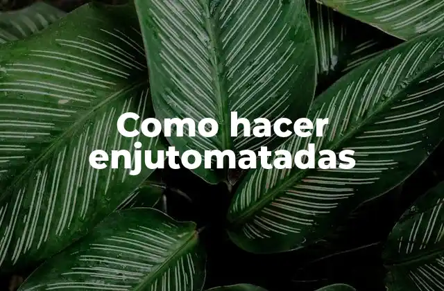 Como Hacer Enjutomatadas