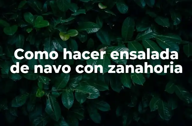 Como Hacer Ensalada de Navo con Zanahoria