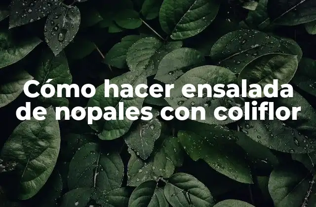 Cómo Hacer Ensalada de Nopales con Coliflor
