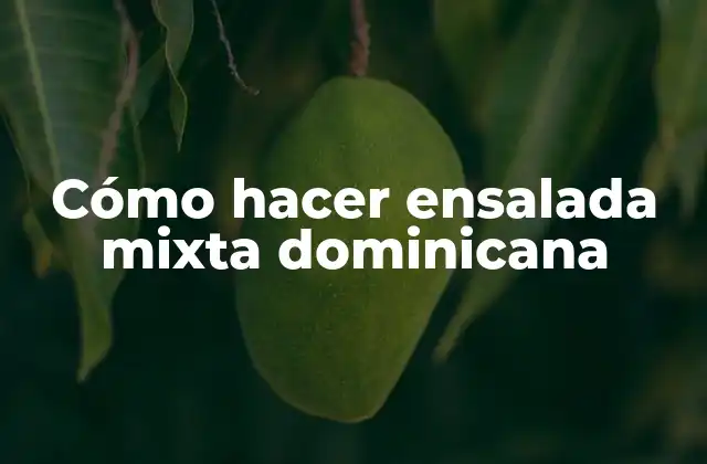 Cómo Hacer Ensalada Mixta Dominicana