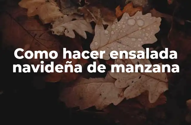 Como Hacer Ensalada Navideña de Manzana