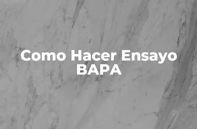 Como Hacer Ensayo Bapa