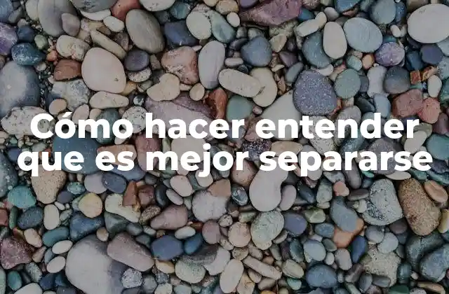 Cómo Hacer Entender que es Mejor Separarse
