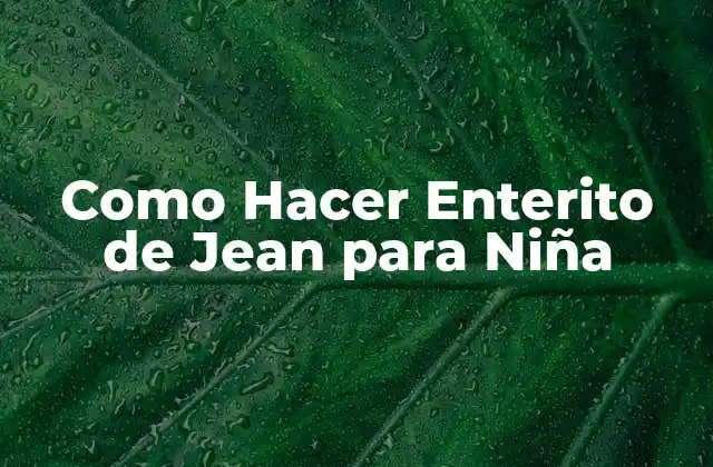 Como Hacer Enterito de Jean para Niña 2 ¿Qué es un Enterito de Jean para Niña y Para Qué Sirve?