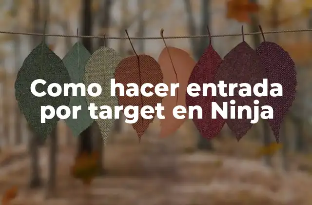 Como Hacer Entrada por Target en Ninja