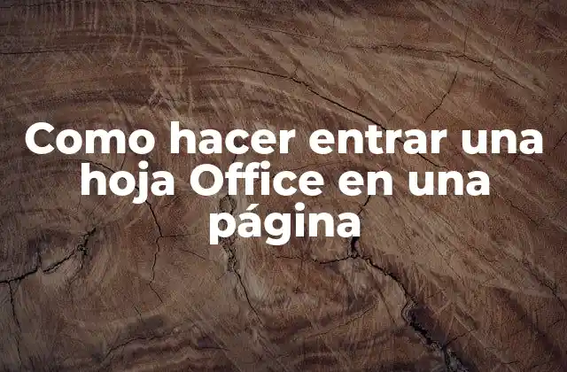 Como Hacer Entrar una Hoja Office en una Página