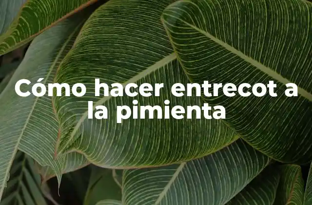 Cómo Hacer Entrecot a la Pimienta
