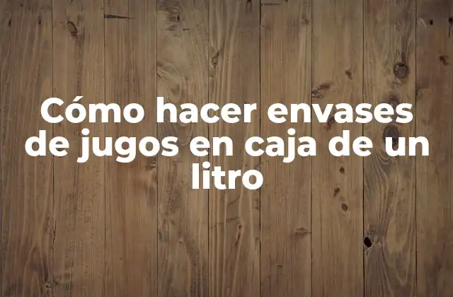 Cómo Hacer Envases de Jugos en Caja de un Litro 2 Cómo hacer envases de jugos en caja de un litro