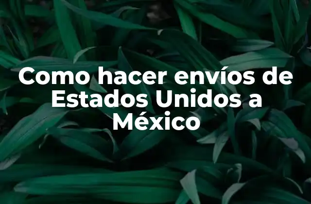 Como Hacer Envíos de Estados Unidos a México