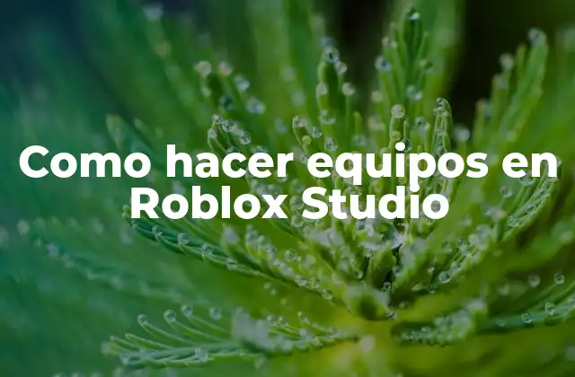 Como Hacer Equipos en Roblox Studio 2 Equipos en Roblox Studio